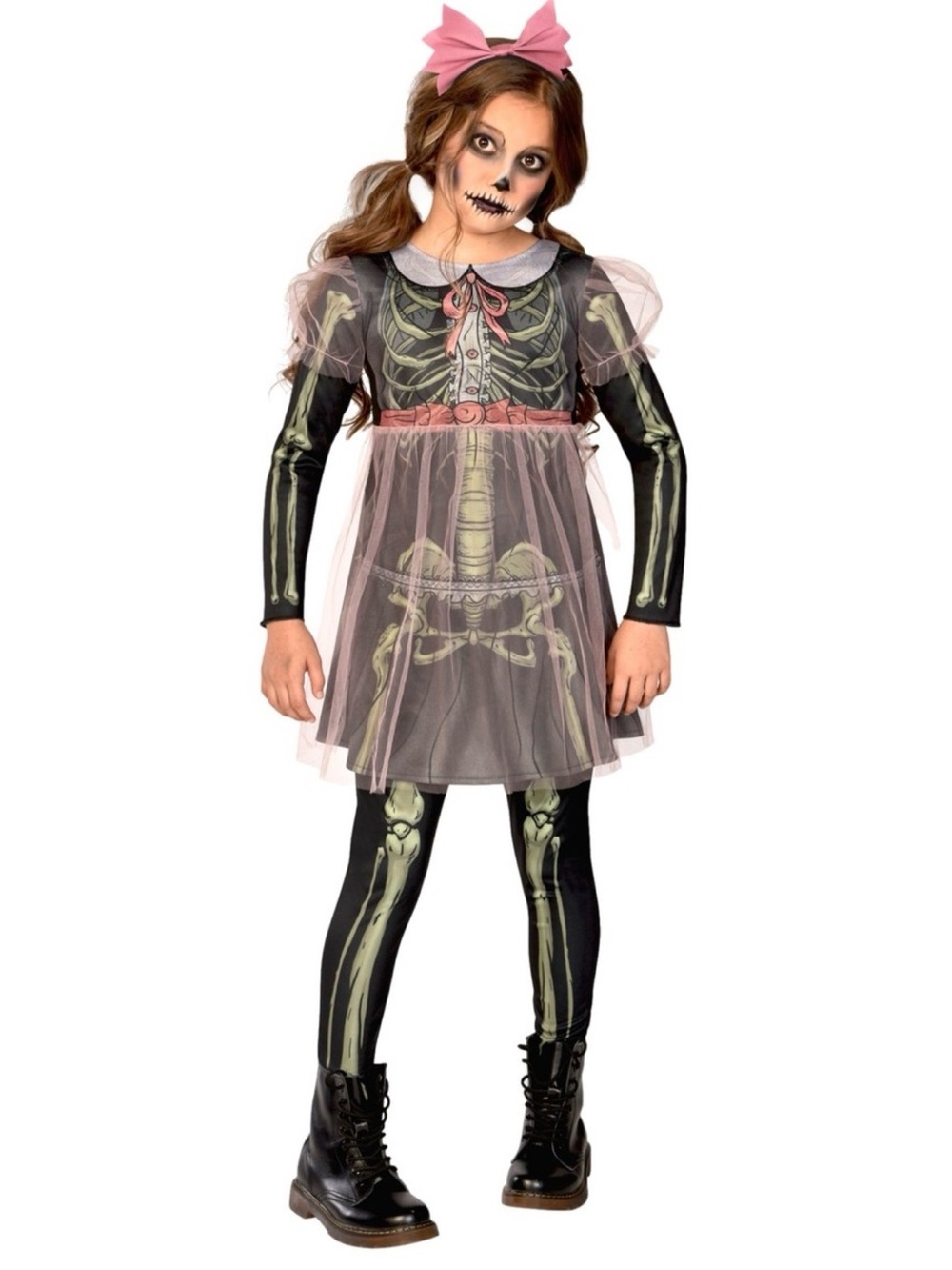 Girls Pink Skeleton Dress Costume Suze XL 14/16